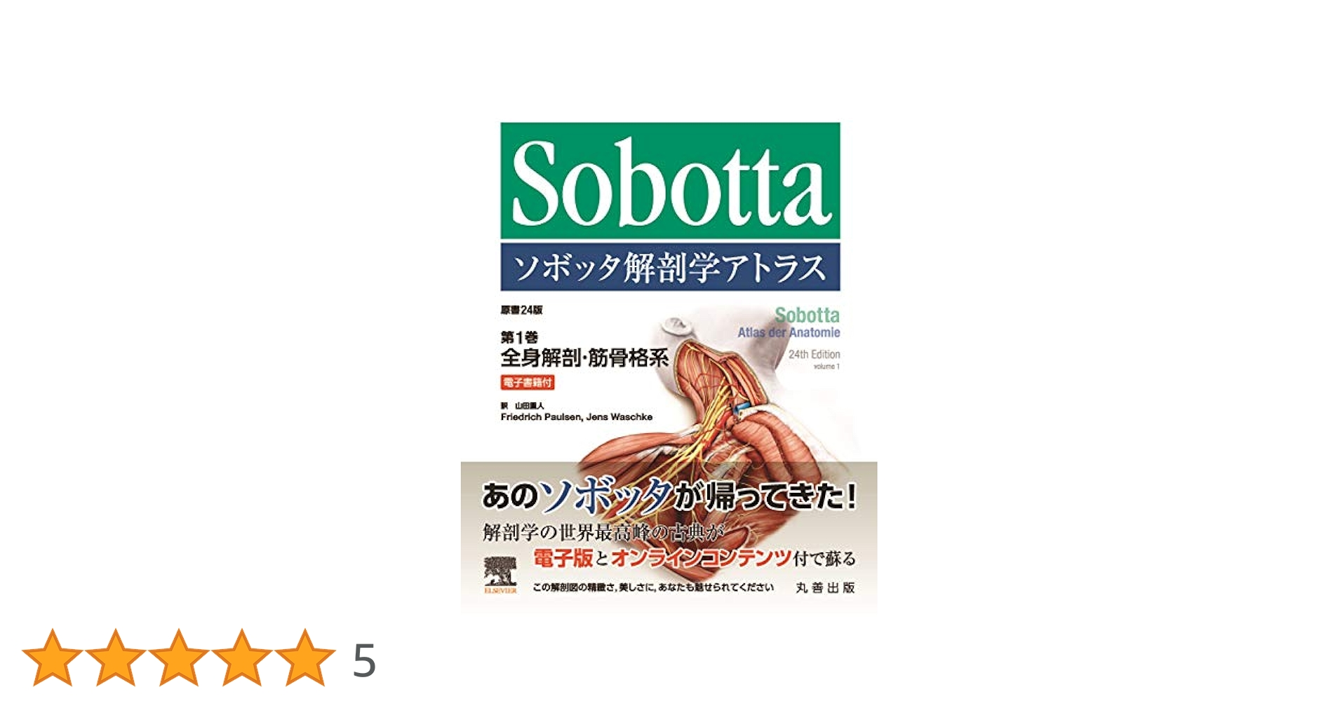 ソボッタ解剖学アトラス 第1巻　電子書籍付 ソボッタ解剖学アトラス 原書24版 第1巻 全身解剖・筋骨格系